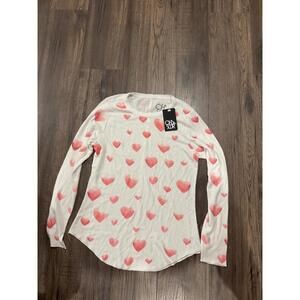 NWT Chaser Heart Print Thermal pullover sz L